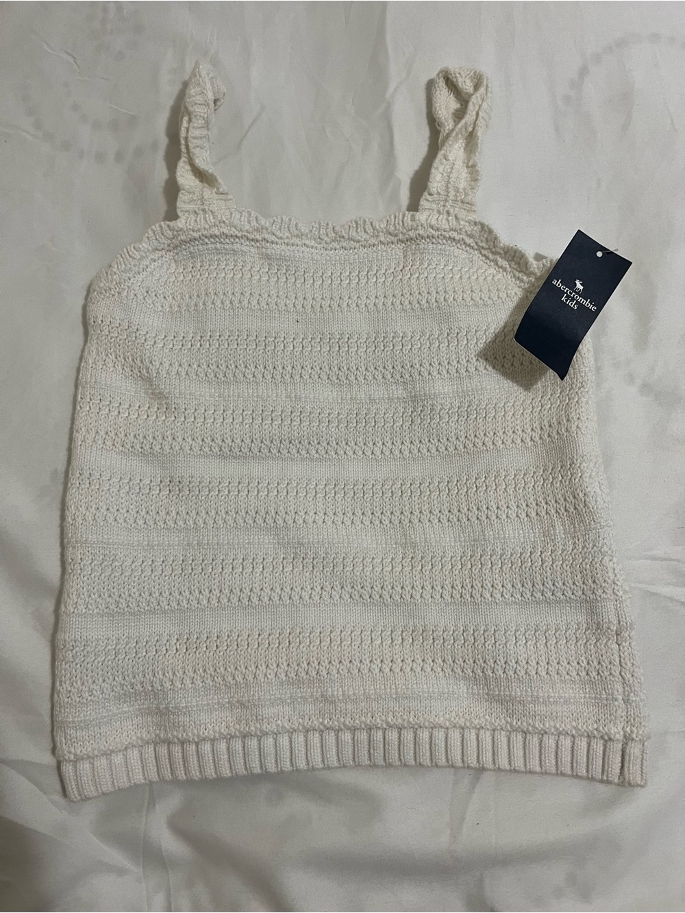 Abercrombie Kids Cream Cropped Knit Tank Top Girls Size 5/6 New with Tags